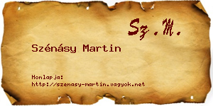 Szénásy Martin névjegykártya